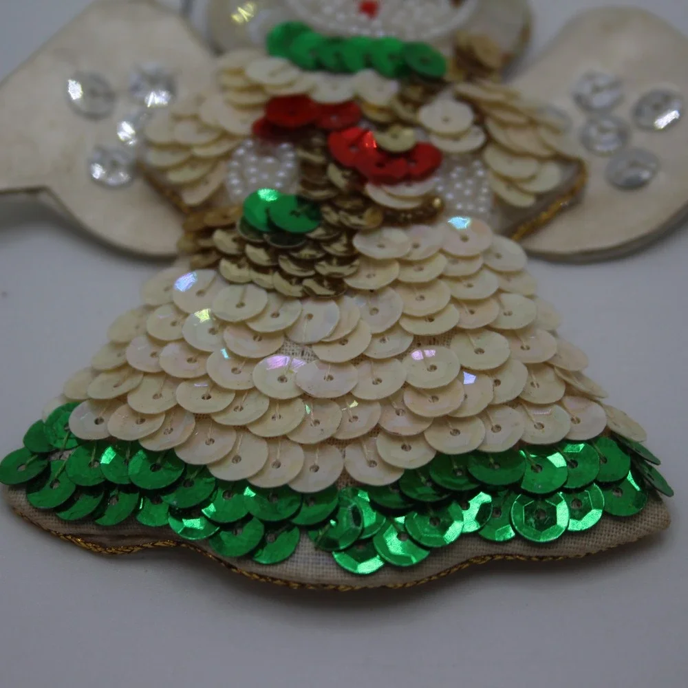 Vintage Beaded Sequin Angel Christmas‎ Ornament Holiday Decoration Made In China